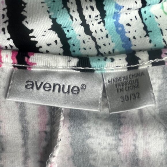 Avenue Womens Shirt Flut Sleeve Spirit Stripe Print Plus Size 30/32 New - Picture 5 of 9